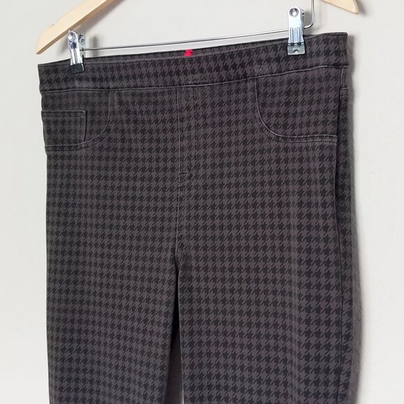 SPANX Jean-ish® Ankle Leggings Pull On Pants XL Houndstooth Black Gray Stretch - Picture 5 of 15